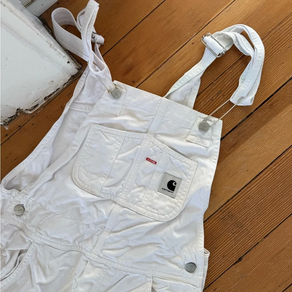 Carhartt WIP White Sonora Denim Overalls - Picture 4 of 5